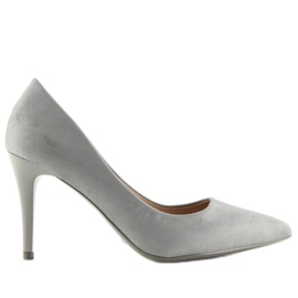 Zapatos de salón en ante gris B-79 Gris