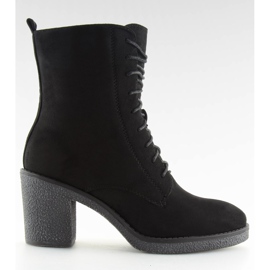 Tacones altos con cordones negro 3638 Negro