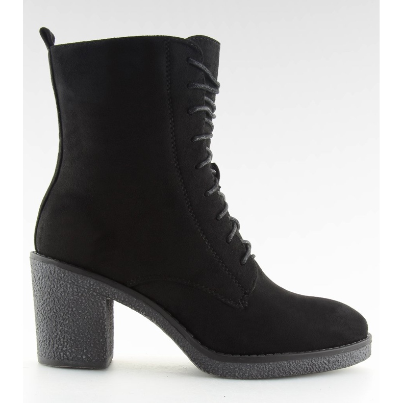 Tacones altos con cordones negro 3638 Negro