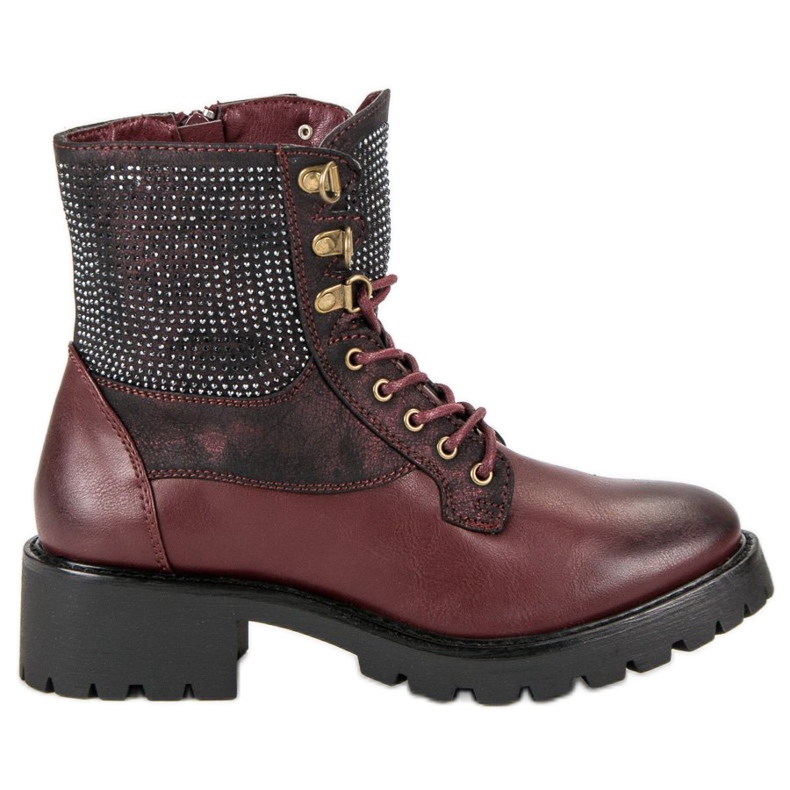 Ideal Shoes Trabajadores atados en la plataforma multicolor rojo Ideal Shoes Trabajadores atados en la plataforma multicolor rojo