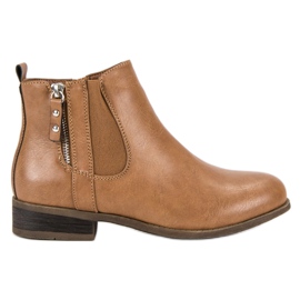 Kayla Botas camel con tacón plano marrón