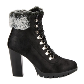 Cm Paris Botines con cordones en un poste negro
