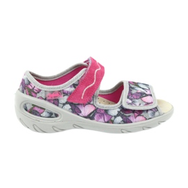Befado calzado infantil sandalias plantilla piel 433X029 púrpura gris rosa