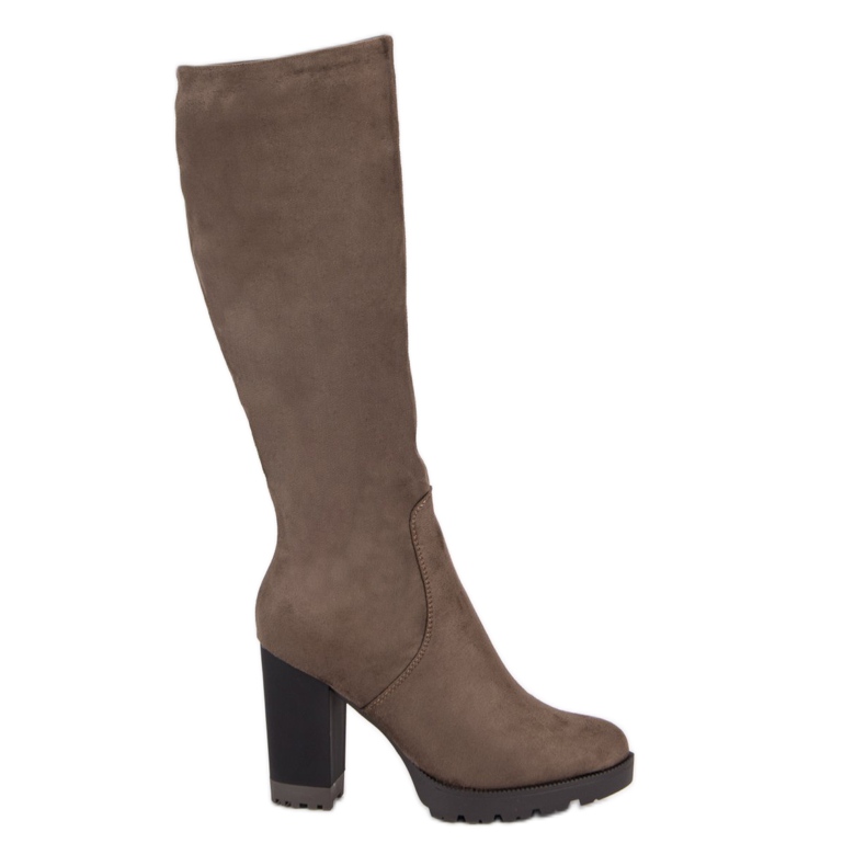 Super Mode Botas de ante con plataforma marrón