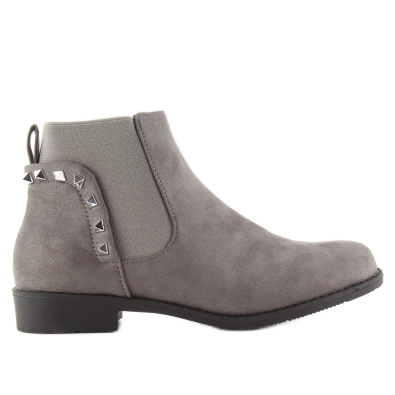 Botines Chelsea de ante con tachuelas grises F175