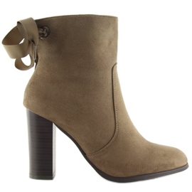 Botas marrones de tacón 1331 Caqui beige