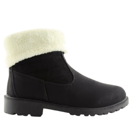 Black ZY9210 Botas negras con aislamiento grueso negro