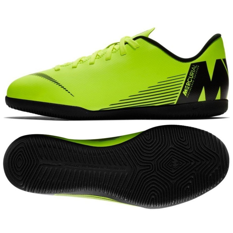 Zapatos de interior Nike Mercurial Vapor X 12 Club Ic Jr AH7354-701 verde verde Zapatos de interior Nike Mercurial Vapor X 12 Club Ic Jr AH7354-701 verde verde