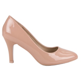 Zapatos De Tacón De Charol beige