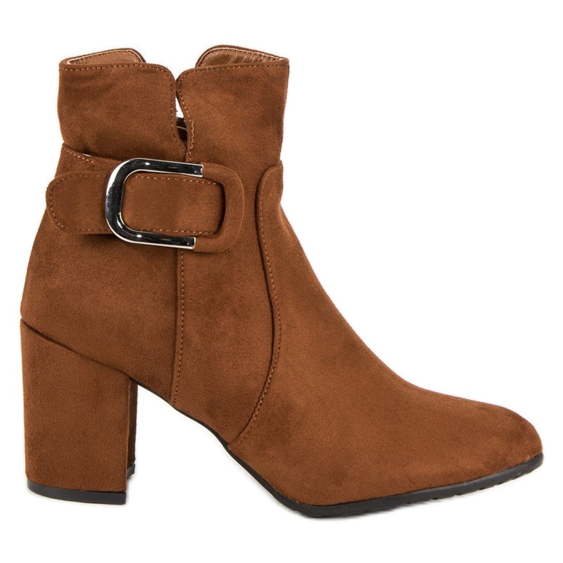 Botines de ante en el poste marrón Botines de ante en el poste marrón