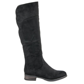 Super Mode Botas clásicas con tacones planos negro