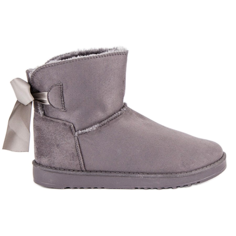 Botas de nieve con parte superior vuelta gris Botas de nieve con parte superior vuelta gris