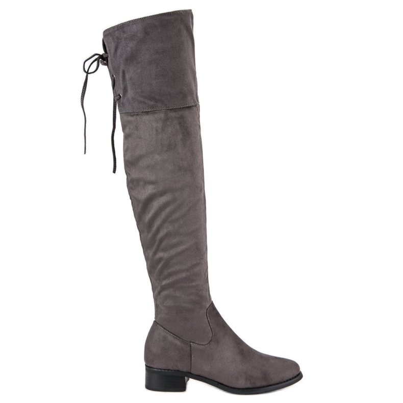 Queen Vivi Botas sobre la rodilla de ante gris
