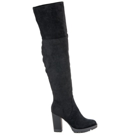 Super Mode Botas de ante con plataforma negro