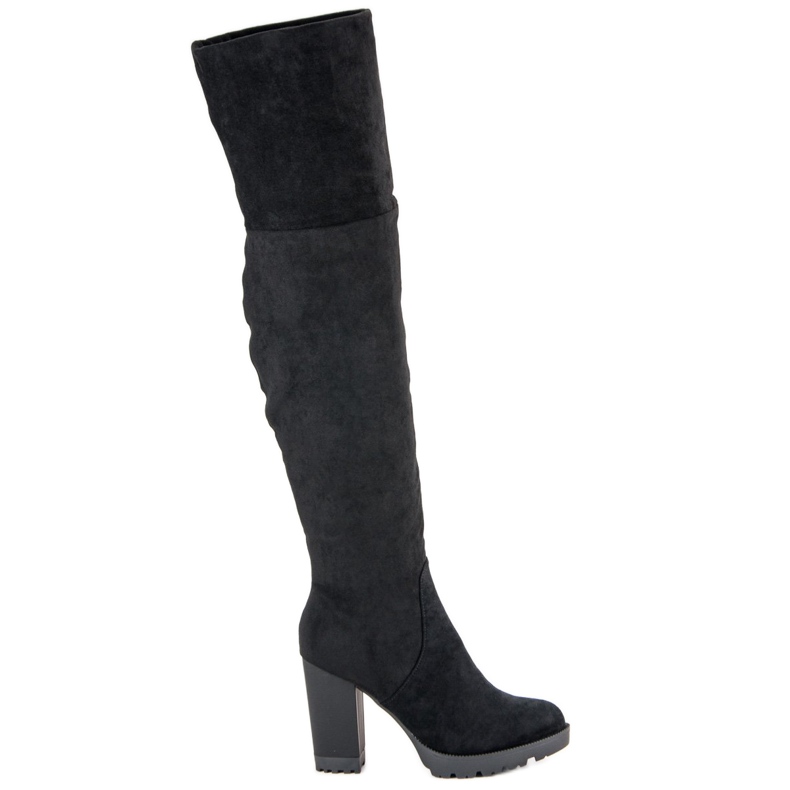 Super Mode Botas de ante con plataforma negro