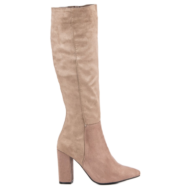 Super Mode Botas de gamuza elegantes marrón