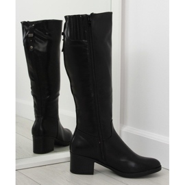 Botas negras de tacón 635-1 Black negro