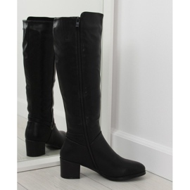 Negro Botas de tacón bajo SG-206 Black