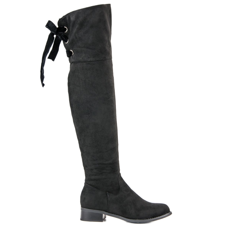 Queen Vivi Botas de gamuza hasta el muslo negro