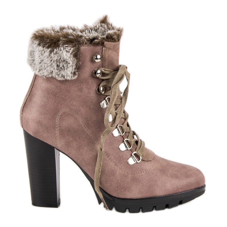 Cm Paris Botines con cordones en un poste marrón Cm Paris Botines con cordones en un poste marrón