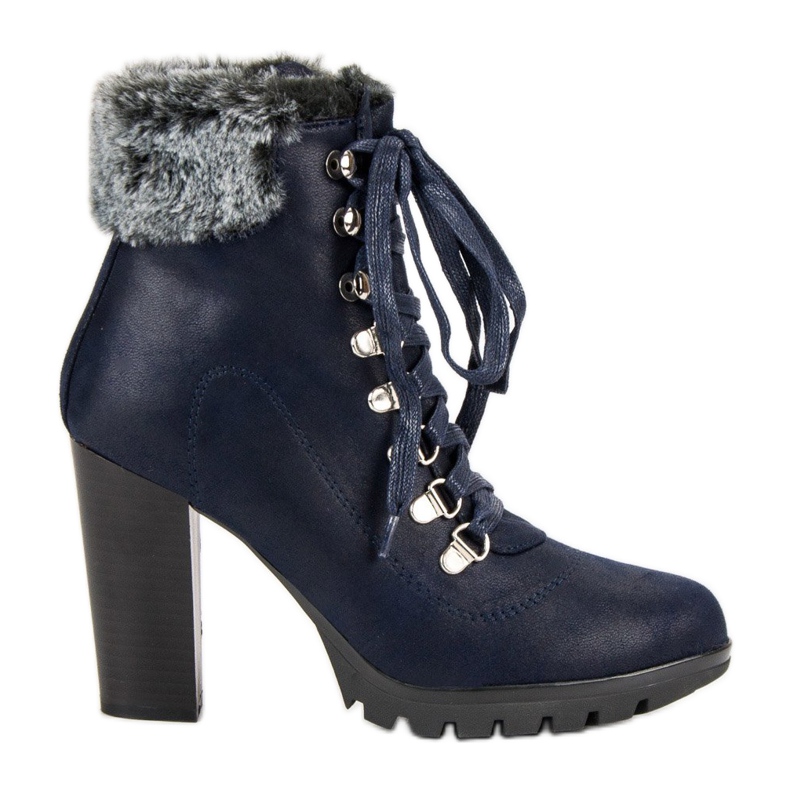 Cm Paris Botines con cordones en un poste azul Cm Paris Botines con cordones en un poste azul