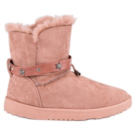 Mukluki decorado rosa