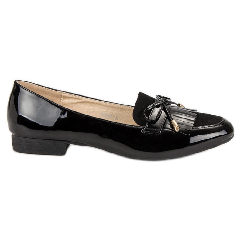 Mocasines Lacados Con Lazo negro Mocasines Lacados Con Lazo negro