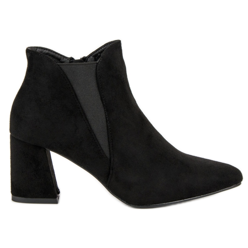 Belle Women Botines de ante en el poste negro