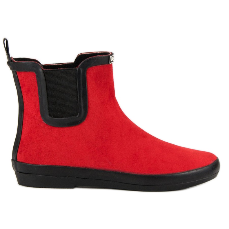 Kylie Chanclos de gamuza para mujer negro rojo Kylie Chanclos de gamuza para mujer negro rojo