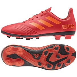 Botas de fútbol adidas Predator 19.4 FxG Jr CM8541 multicolor rojo