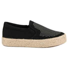 J. Star Slipons con cristales negro J. Star Slipons con cristales negro