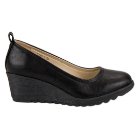 J. Star Bombas de cuña negras negro