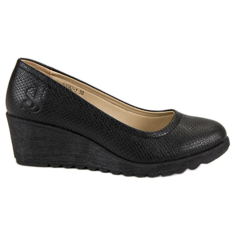 J. Star Bombas de cuña negro J. Star Bombas de cuña negro