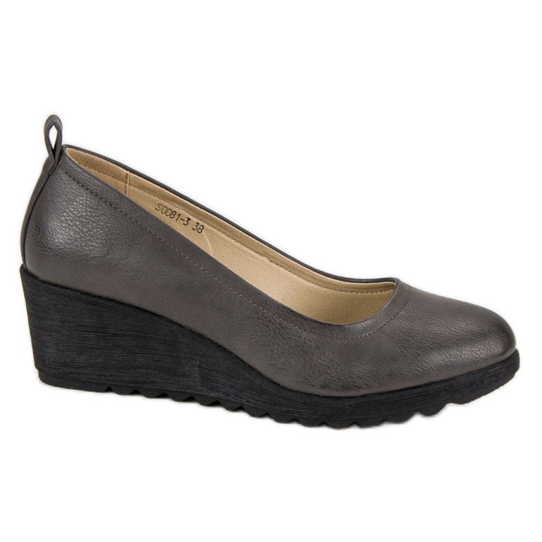 J. Star Bombas de cuña grises