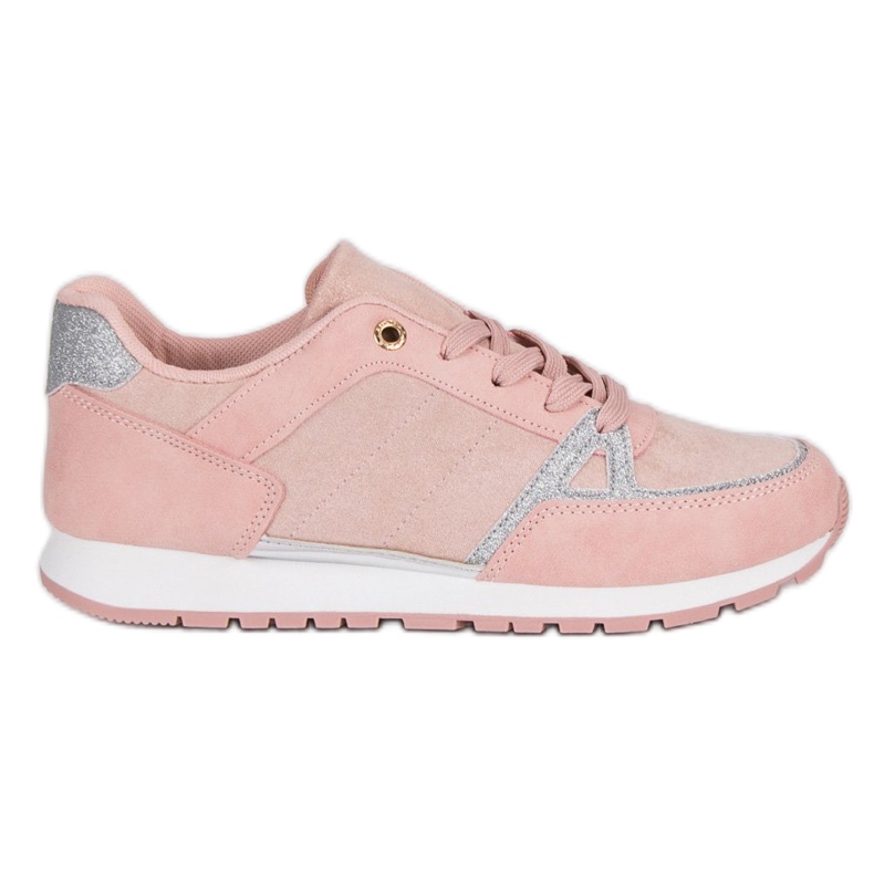 Calzado deportivo con cordones gris rosado Calzado deportivo con cordones gris rosado