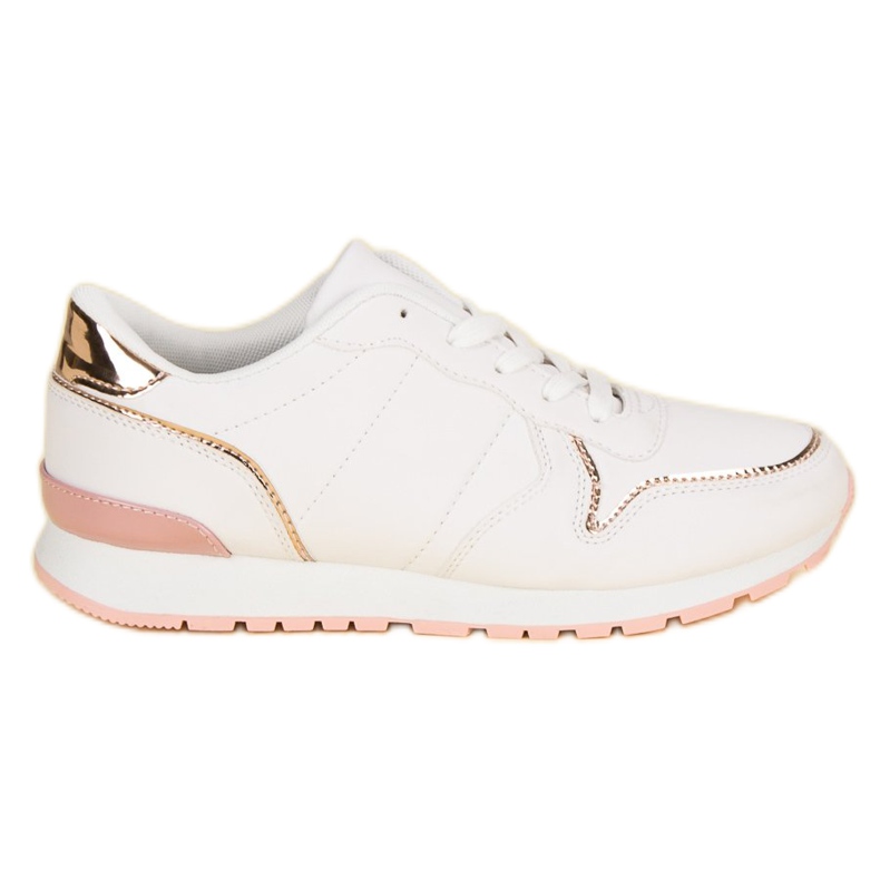 Zapatos deportivos blancos amarillo rosado