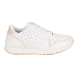 Calzado deportivo de moda blanco rosado