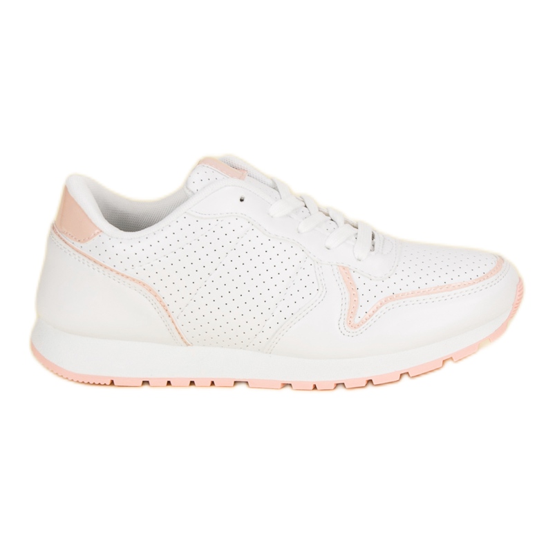 Calzado deportivo de moda blanco rosado