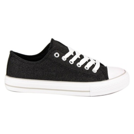 Zapatillas con purpurina negro