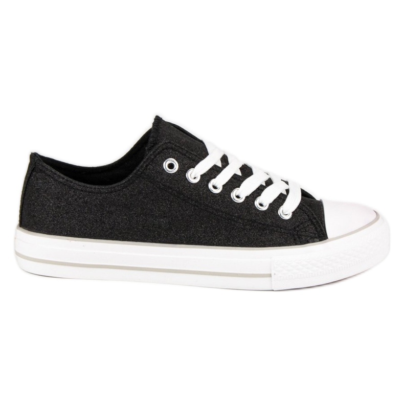 Zapatillas con purpurina negro