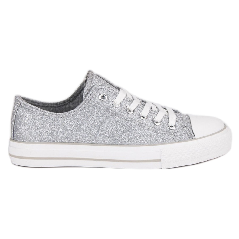 Zapatillas con purpurina gris