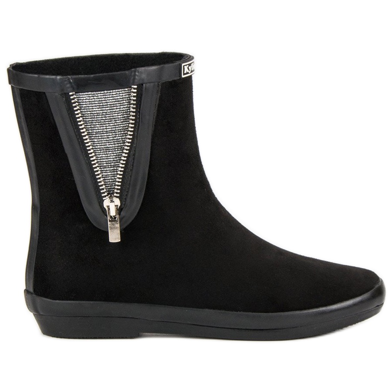 Kylie Chanclos de gamuza con cremallera decorativa negro