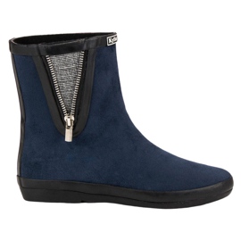 Kylie Chanclos de gamuza con cremallera decorativa azul marino