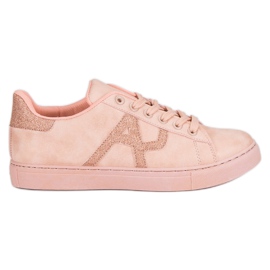 Zapatos deportivos atados rosado