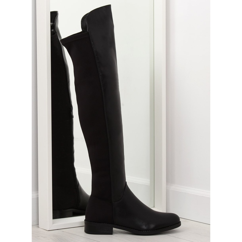 Botas por encima de la rodilla con parte superior flexible negra NC720 Black negro Botas por encima de la rodilla con parte superior flexible negra NC720 Black negro