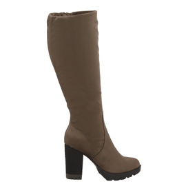 Botas de tacón caqui 7290 Caqui