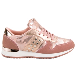Calzado deportivo de moda amarillo rosado
