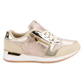 Calzado deportivo con cremallera decorativa amarillo rosa