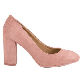 Seastar Zapatos de tacón de ante en un pilar rosa