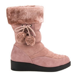 Seastar Botas de nieve en polvo rosa